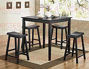 5pc Counter Height Tablein Black