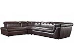 Espresso Leather Sofa Sectional VG97