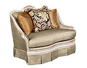 BT 069 Italian Gray Large Accent Chair in White Finish