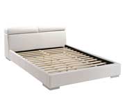 Leatherette Platform bed in White Z214