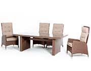 Outdoor dining set Tan Rattan VG497