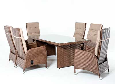 Outdoor dining set Tan Rattan VG497