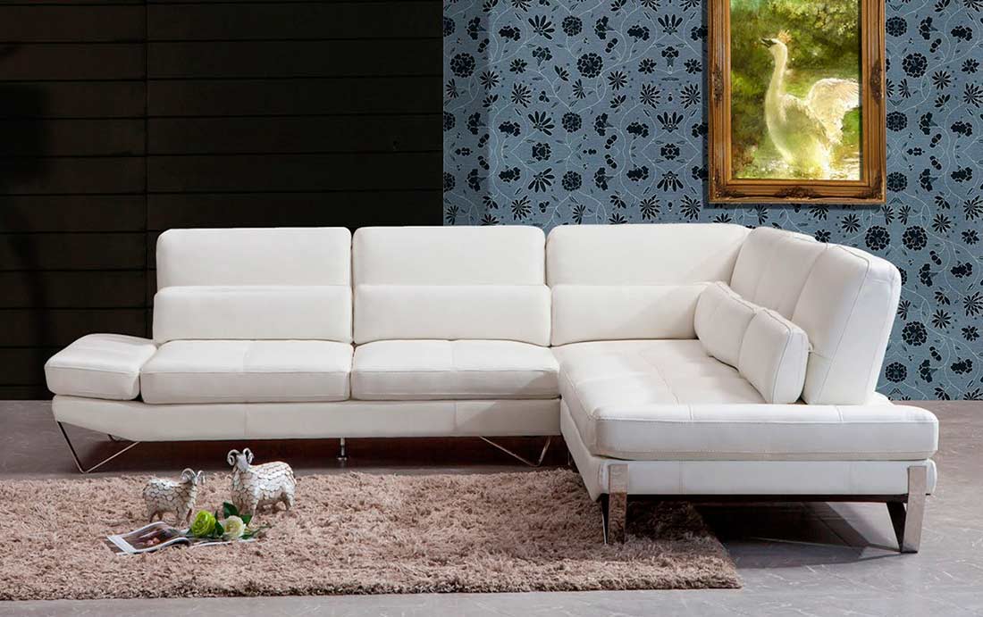 second hand white leather sofa