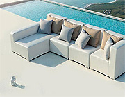 White Outdoor Small Sectional Sofa VG420