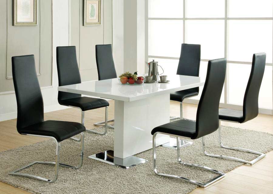 contemporary white dining room table