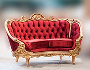 Red Velvet Provincial Sofa 634DO