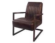 Rubbed Brown Leatherette Accent Chair NP 006