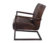 Rubbed Brown Leatherette Accent Chair NP 006