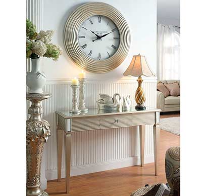 Silver Wall Clock AC 230