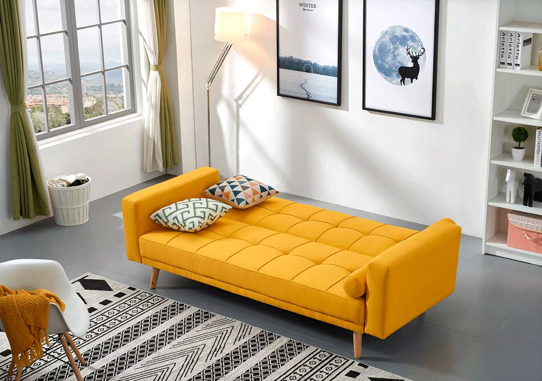 bright yellow sofa bed