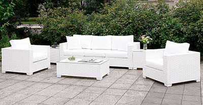 Whtie Wicker Patio Sofa FA 135