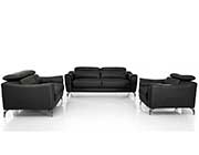 Black leather Sofa set VG Denise