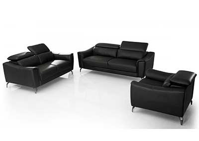 Black leather Sofa set VG Denise