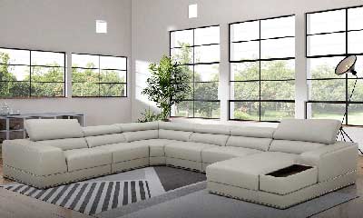 Modern Leather Sectional Sofa EF 76