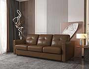 Khaki Leather Sofa bed AC nuit