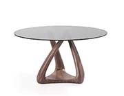 Gray Glass Walnut Dining Table VG Kristina