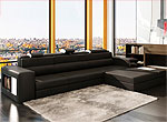 Grey Leather Sectional Polaris Mini