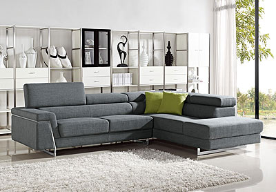 Justine - Modern Fabric Sectional Sofa Set