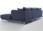 Modern Dark Blue Fabric Sectional Sofa - Lucas