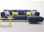 Modern Dark Blue Fabric Sectional Sofa - Lucas