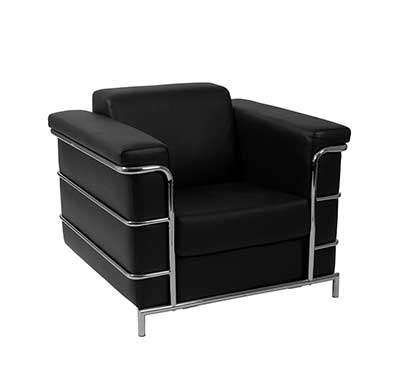 Modern Leather Arm Chair EStyle 811 in Black