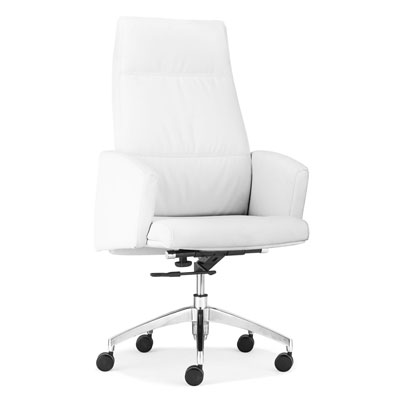 Modern White Leatherette High Back Office Chair Z-081