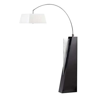 Floor Arc Lamp with Cream Linen Shade NL379