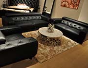 Modern black Italian Leather sofa set VG334