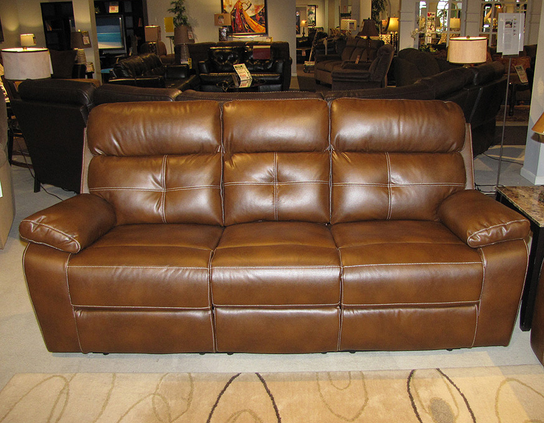 traditional leather reclining sofa