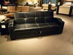 Black leatherette Queen size sofa bed Bella