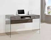Grey Modern Desk with Glass Legs CO 818