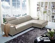 Italian Brown Leather Sectional Sofa NJ727