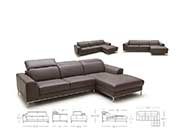 Italian Brown Leather Sectional Sofa NJ727