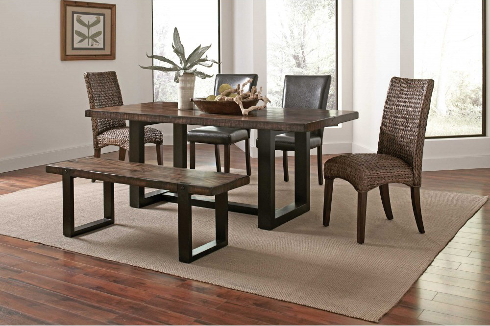 Two Tone Dining Room Table With Bench