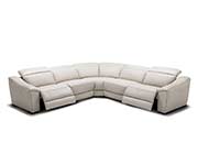 Silver Grey Recliner Leather Sectional Sofa NJ 775