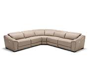 Silver Grey Recliner Leather Sectional Sofa NJ 775