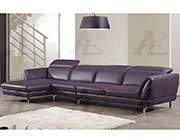 Purple Italian leather sectional AEK 023