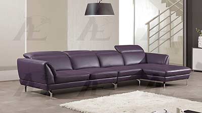 Purple Italian leather sectional AEK 023