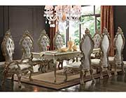 White Pearl Silver Dining table HD21031
