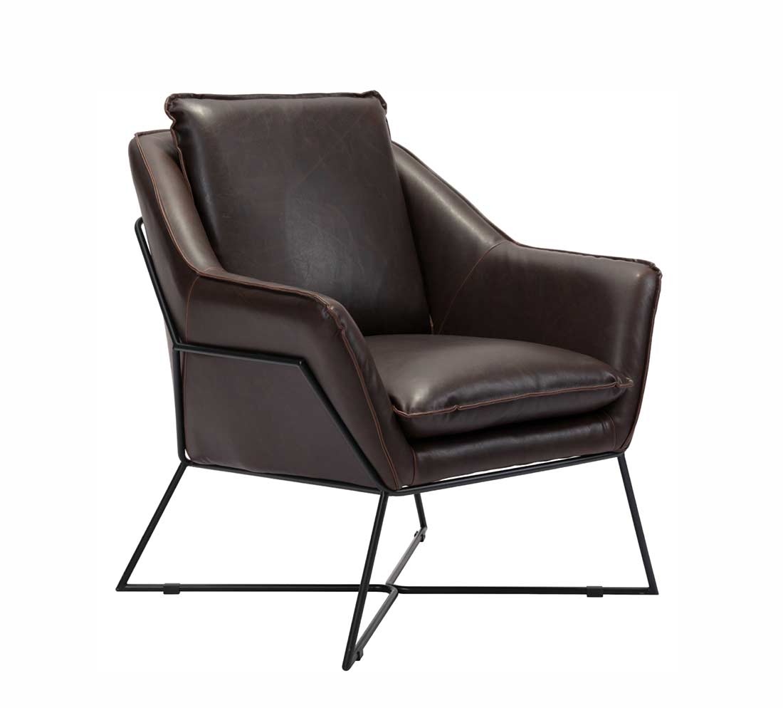 Brown Leatherette Lounge Chair Z726 | Accent Seating