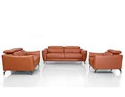 Cognac leather Sofa set VG Denise