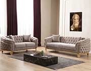 Fabric Sofa Set in Taupe Delphi