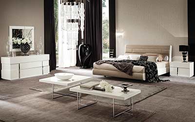 Italian Ecoleather Canova bedroom by Alf furniture