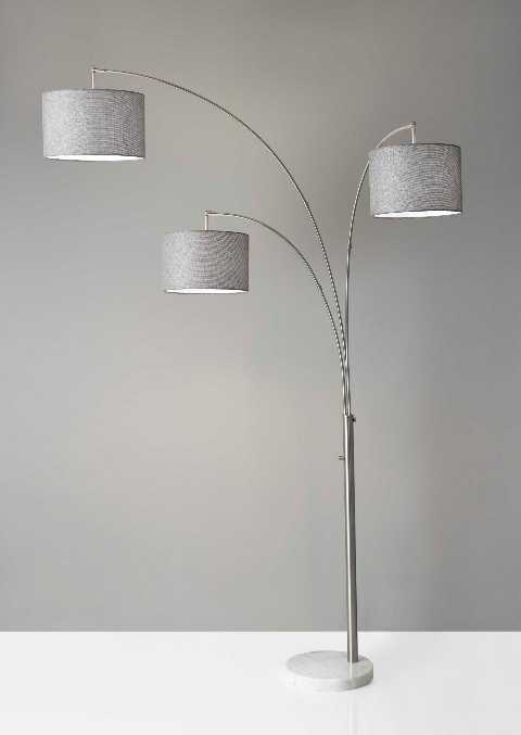 Brushed Steel 3-Arm Arc Lamp AD 022