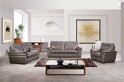 Italian Taupe Leather Sofa Set AEK-20TP