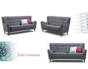 Retro Grey Button Tufted Sofa DS 076