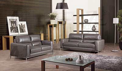 Taupe Italian leather sofa AEK 016