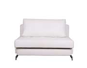 White Leatherette Sofa Bed NJ 43-2