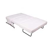 White Leatherette Sofa Bed NJ 43-2