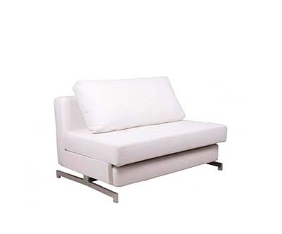 White Leatherette Sofa Bed NJ 43-2